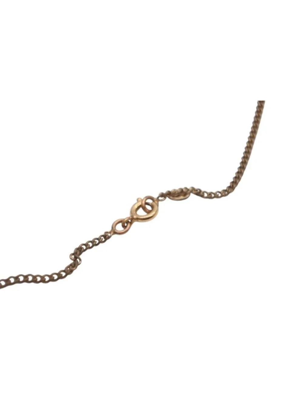 Chanel CC Logo Squirrel Animal Necklace Glitter Gold Plated Yellow